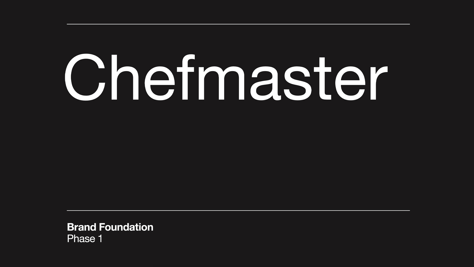 Chefmaster — Brand Foundation
