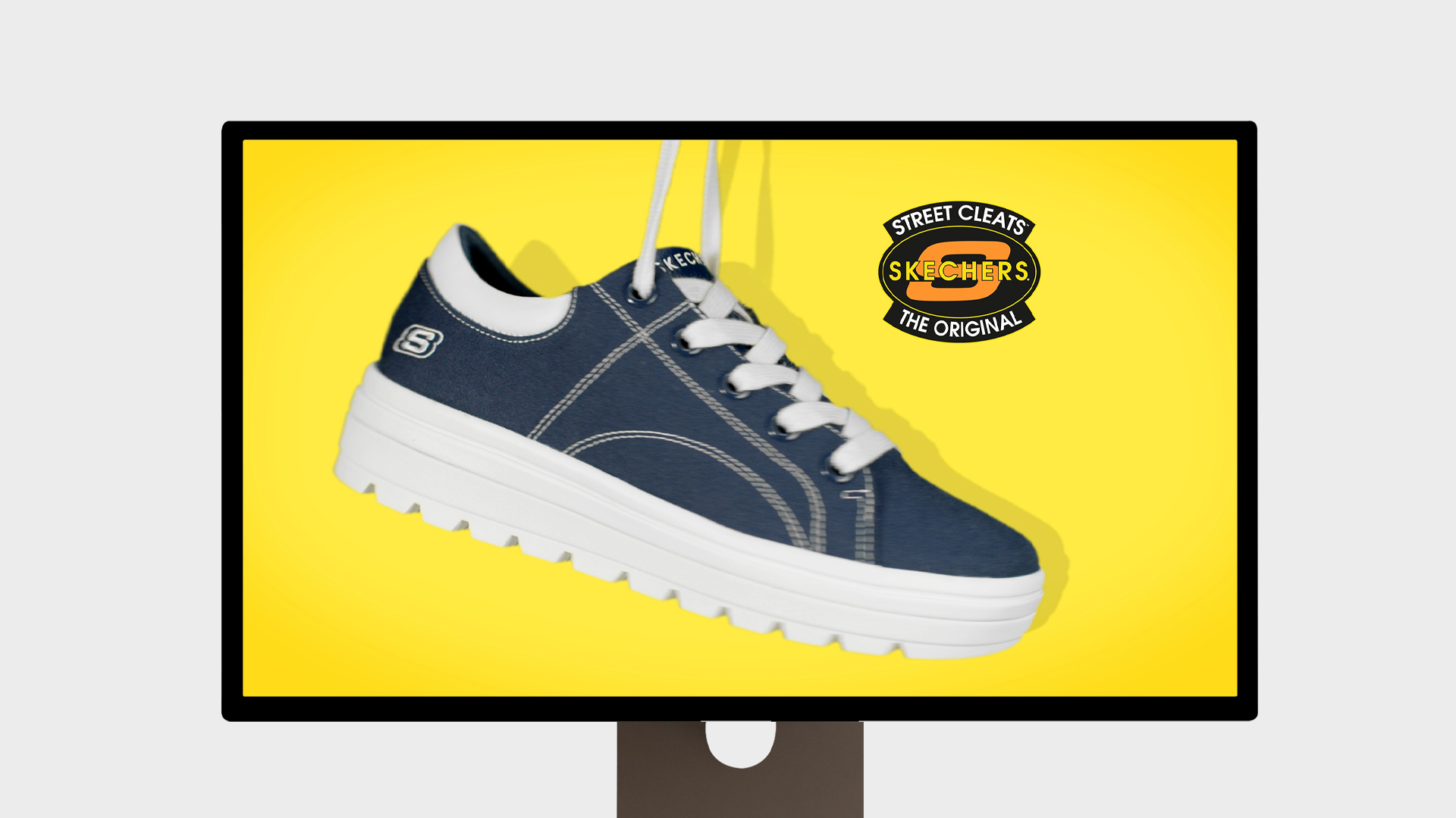 Skechers — Street Cleats — navy on yellow
